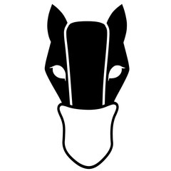 マスクを着けた馬 シルエット