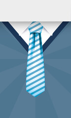 Striped necktie on pullover vector design