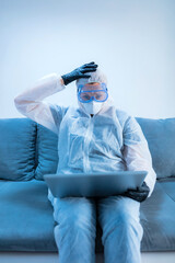 Self-isolation and working from home, prevention, hysteria, fear of viruses and diseases.