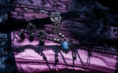 Vintage mix style accessorize. Women's fashionable details for outfits 