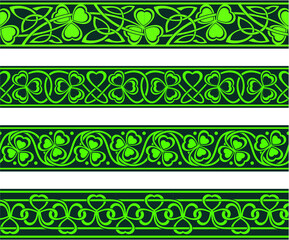 seamless borders with shamrock