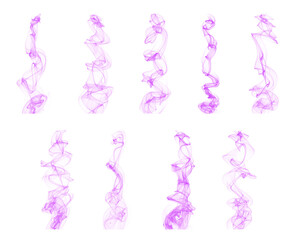 Beautiful set of curve smoke lines brushes in motion
