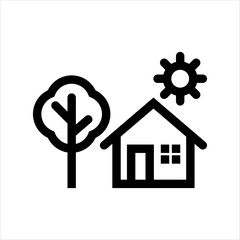 home and garden icon eps 10, house and garden vector template