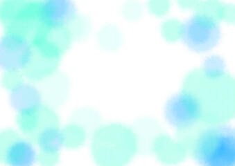 水彩の滲み水玉フレーム