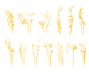 Beautiful big set of 13 yellow curve smoke brushes