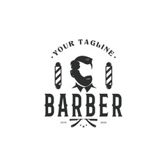 barber face logo luxury modern design vector