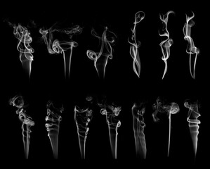 Beautiful big set of 13 white curve smoke brushes © Александр Ковалёв