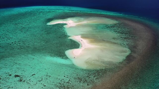 White Island sandbar and turquoise water near Camiguin Philippines, aerial