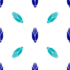 Blue Corn icon isolated seamless pattern on white background. Vector Illustration.