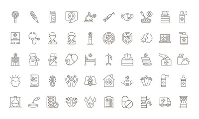 bundle of covid19 set icons