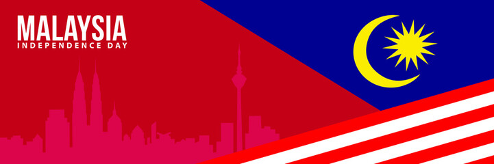 Vector illustration of MALAYSIA Capital city and Malaysia flag.
