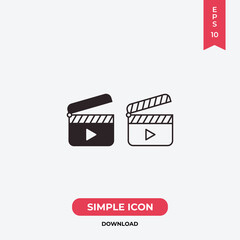 Clapperboard vector icon, simple sign for web site and mobile app.