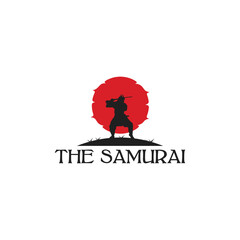 samurai logo icon template vector illustration