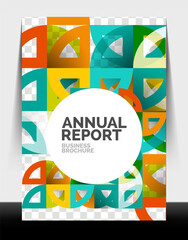 Business flyer annual report, circle and triangle shapes modern design