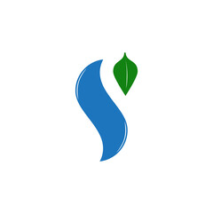 abstract water leaf nature symbol logo vector