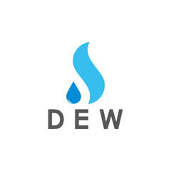 abstract letter d water dew simple logo vector