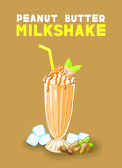 Vector illustration peanut butter milkshake