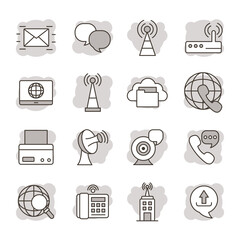 bundle of online communication icons