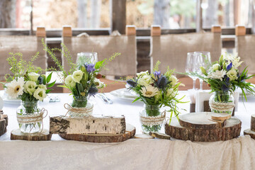 Fototapeta na wymiar wedding table with flowers