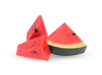 sliced fresh watermelon isolated on white background