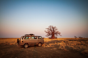 Fototapeta na wymiar safari car in the desert