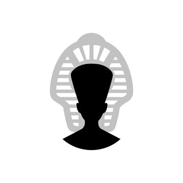 recommend clip art: Egyptian silhouette icon. Queen Nefertiti. Cleopatra icon isolated on white background