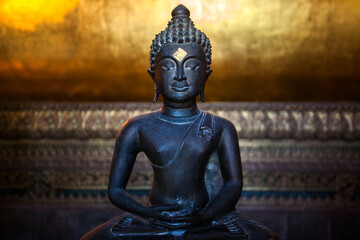 bronze buddha statue in bangkok, thailand