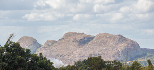 Rock formation Mount Bengo known as Old Man's head in Chimoio City