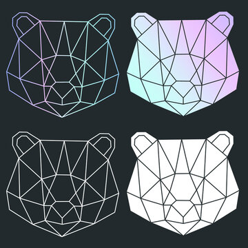 Vector abstract polygonal geometric abstract bear