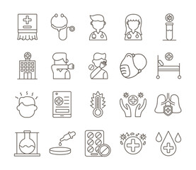 bundle of covid19 set icons