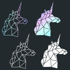 Vector abstract polygonal geometric unicorn