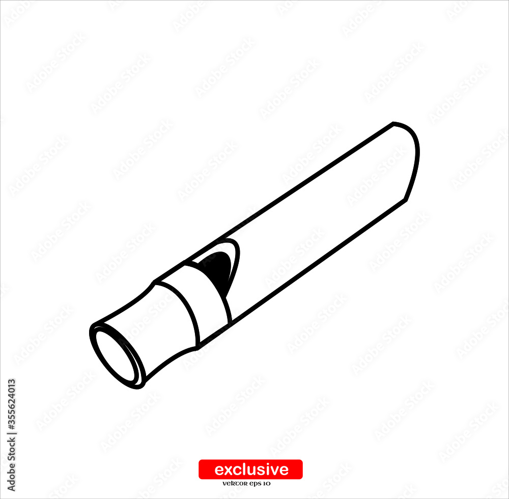 Poster whistle icon.flat design style vector illustration for graphic and web design.