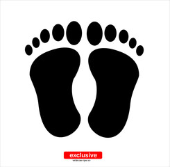 Human foot vector icon.Flat design style vector illustration for graphic and web design.