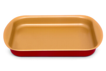 Square baking bakeware dish side view isolated on white background