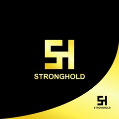 Obraz premium Luxury SH Logo Design. Initials Logo Design. SH Monogram