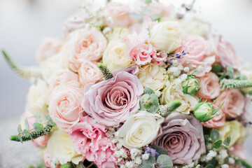 Beautiful wedding bouquet with flowers