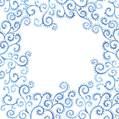 Fototapeta na wymiar blue floral frame