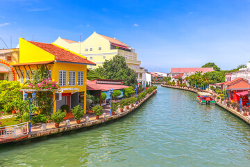 Malacca, Malaysia, Southeast Asia Riverside Scenery.