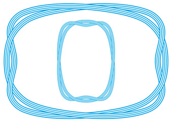 柔らかなストライプリボンの飾り罫（空色）