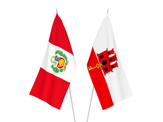 Gibraltar and Peru flags