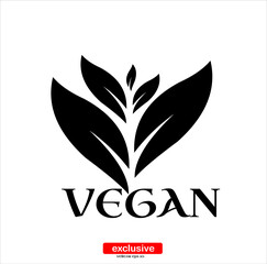 vegan vector icon.Flat design style vector illustration for graphic and web design.