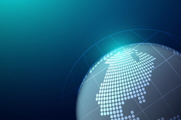 Global network connection with business concept and world map line, vector illustrator