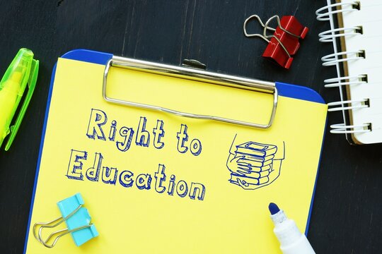 Educational Concept About Right To Education With Phrase On The Sheet.