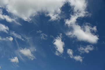 Obraz premium Summer blue sky and white clouds.