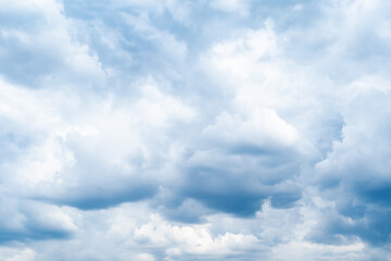 dark blue rainy clouds in sky on spring day