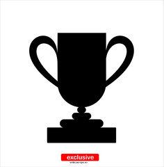 trophy Icon.Flat design style vector illustration for graphic and web design.