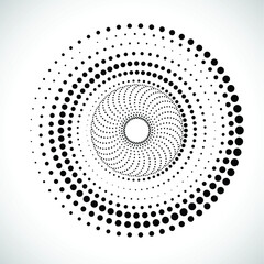 Halftone dots in circle form. round logo . vector dotted frame . design element