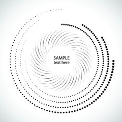 Halftone dots in circle form. round logo . vector dotted frame . design element