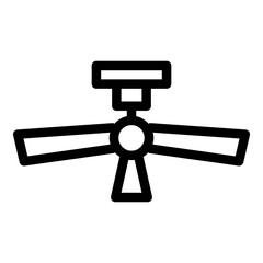 Ceiling fan icon. Outline ceiling fan vector icon for web design isolated on white background