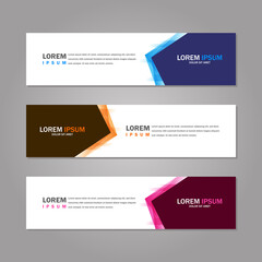 Modern abstract geometric website banner template bundle set vector design